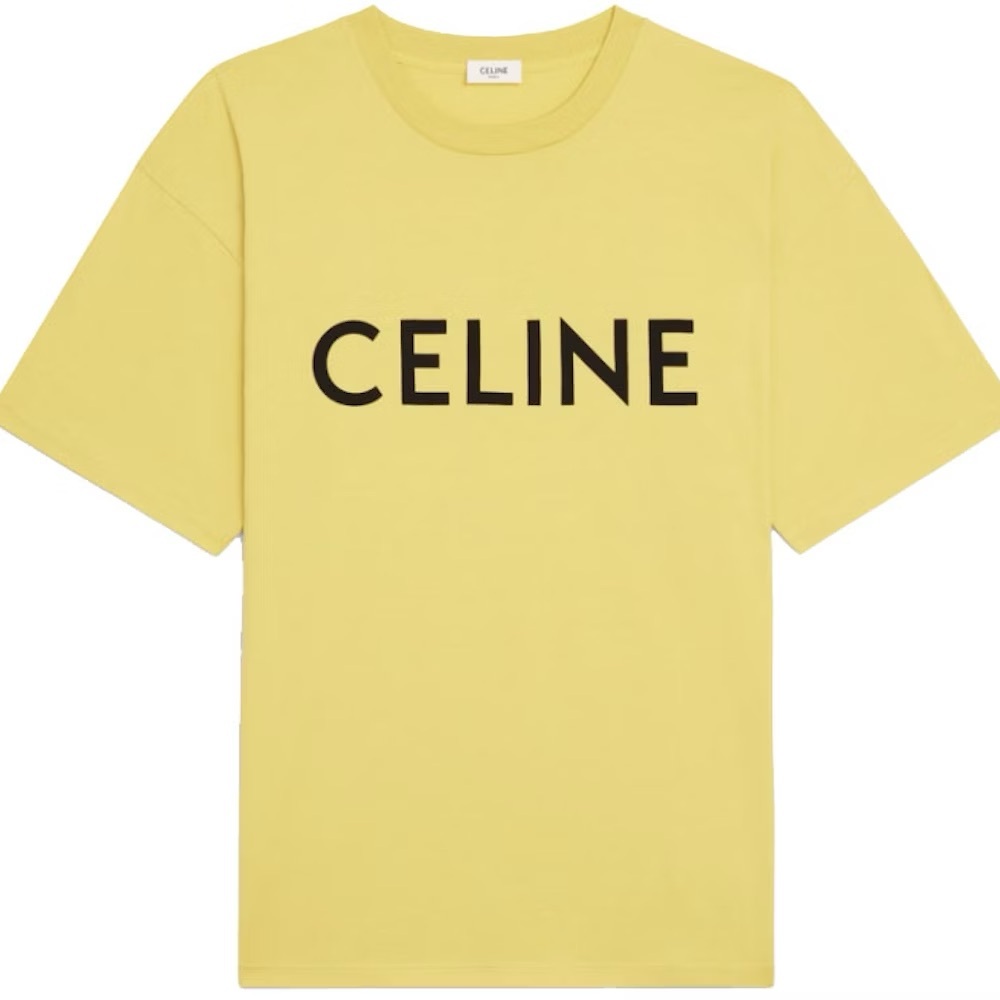 Celine Yellow SS21 Tee with White Label